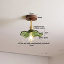 Axyaa Modern Wood Glass LED Ceiling Lights for Living Room Balcony Lighting
