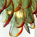 Axyaa Blue Glass Petal LED Pendant Chandelier for Home Decor Lighting