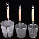 Axya Stainless Steel Mesh Frying Basket Colander for Noodles, Dumplings, and Vegetables