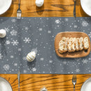 Axyaa Snowflake Fir Table Runner: Washable Indoor Outdoor Dining Cloth