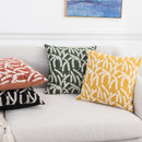 Axyaa Wheat Embroidery Cushion Cover, Soft Cozy Yellow Black Green Pillow Cover