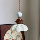 Axyaa Bell Orchid Chandelier: Modern Cream Style Bedside Pendant Light Resin Handicraft