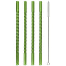 Axyaa Glass Straw Set 4 Pack for Cocktail Smoothie Bar Accessories