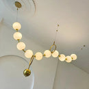 Axyaa Glass Pendant Light: Nordic Style Hanging Lamp with Modern Sphere Design