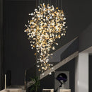 Axyaa Modern Ginko Leaves Chandeliers - Luxury Designer Living Room Staircase Lighting