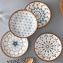 Axyaa Ceramic Deep Plates Set - Japanese Style Vegetable Soup Bowls