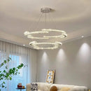 Axyaa Crystal LED Chandelier Foyer Pendant Lighting Modern Luxury Steel Lamp