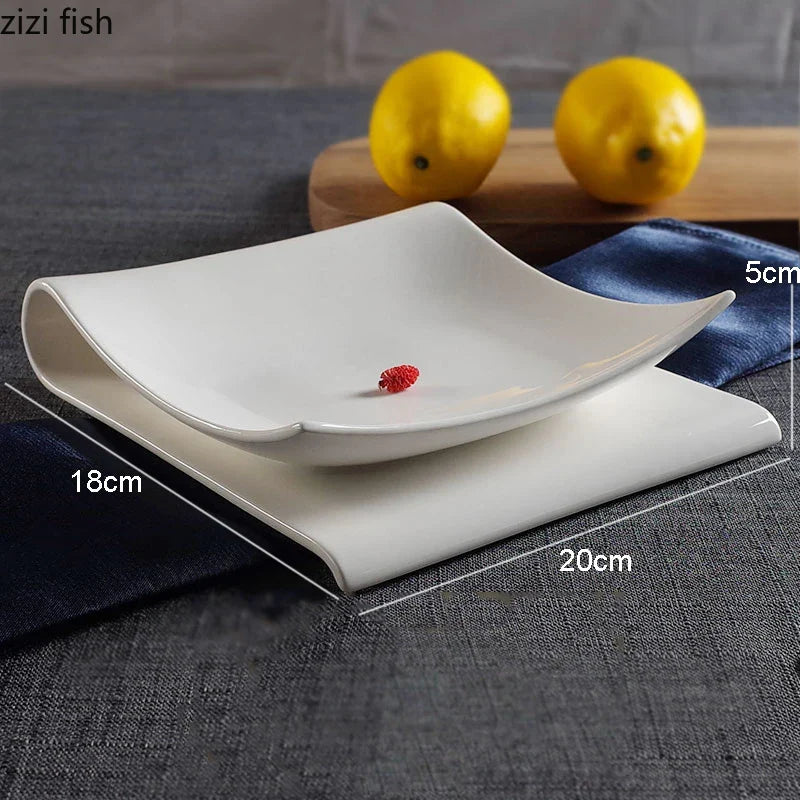 Axya Modern Ceramic Dinner Plates Set for Steak, Sushi, and Desserts
