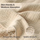 Axyaa 6-Layer Cotton Muslin Summer Blanket - Lightweight, Breathable, Room Decor