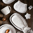 Axya Cute Cat Ceramic Tableware Set.