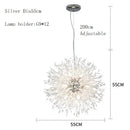 Axyaa Modern Silver Crystal Chandelier LED Pendant Lamp for Dining Room