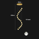 Axyaa Modern Crystal Chandelier Stair Pendant Living Room Lighting