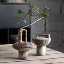 Axyaa Rough Pottery Vase Vintage Handmade Dried Flowers Zen Arrangement
