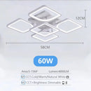 Axyaa Square Ceiling Lamp Modern Chandelier for Bedroom Living Room