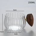Axyaa High Borosilicate Glass Tea Cup with Wooden Handle, Large Capacity