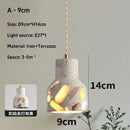 Axyaa Terrazzo Chandelier Lamp - Retro Nordic Bedroom Coffee Shop Pendant Light