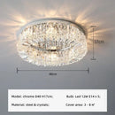 Axyaa Crystal Ceiling Light Fixture LED Chandelier for Bedroom, Modern Steel Design