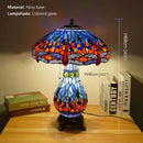 Axyaa Tiffany Stained Glass Table Lamp - Retro Luxe for Living Room & Bedroom