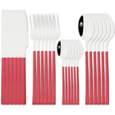 Axyaa 24-Piece Black Stainless Steel Cutlery Set Flatware Tableware Silverware Kit