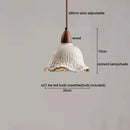 Axyaa LED Pendant Lights Modern Style Cement Wood Hanging Lamp