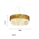 Axyaa Postmodern Crystal LED Chandelier in Silver/Gold Stainless Steel