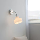 Axyaa Nordic LED Wall Sconce with Flexible Switch - White Glass Lampshade
