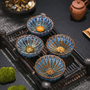 Axyaa Kiln Ceramic Teacups: Hand-Inlaid Kung Fu Design for Travel & Meditation