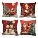 Axyaa Santa & Snowman Christmas Pillow Covers for Sofa Bedroom Car
