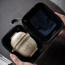 Axya Portable Travel Tea Set with Ceramic Quick Cup - One Pot Three Cups
