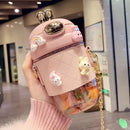 Axyaa Rabbit Ear Water Bottle with Straw - Cute, Portable, BPA-Free for Kids