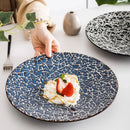 Axyaa Stone Pattern Steak Plate - High-End Ceramic Creative Dessert & Flat Plate for Fine Dining