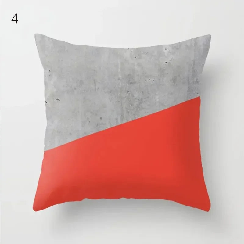 Axyaa Red Geometric Printed Cushion Cover for Fashionable Car Decoration