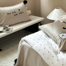 Axyaa Polka Dot Love Embroidered Lyocell Bedding Set 
Luxury Plant Fibre Duvet Cover Set