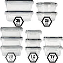 Axyaa Clear Food Storage Containers Set - Tight-Sealing Lids for Kitchen Organization