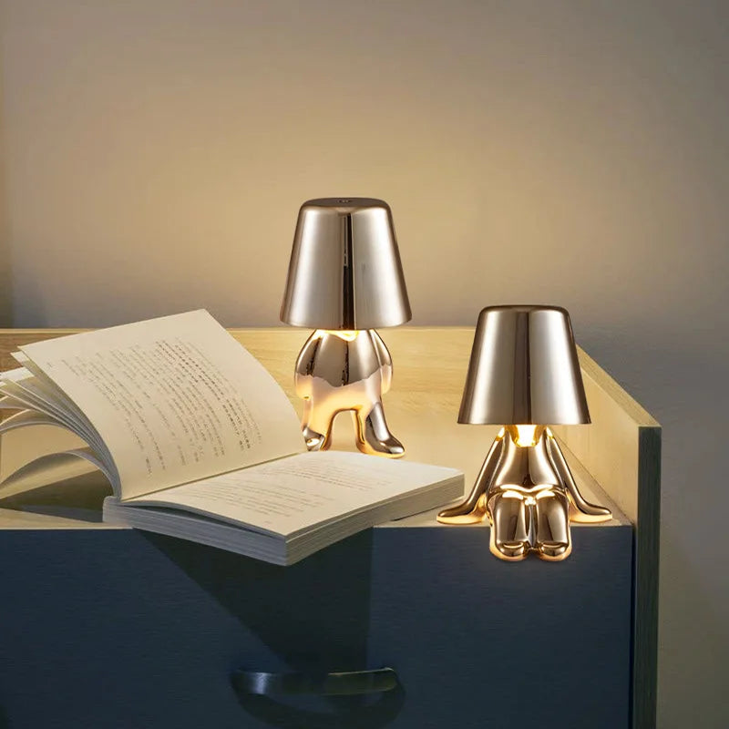 Axya Golden Man Touch Lamp for Bedroom Night Light Decoration