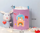 Axyaa Kids Cartoon Animals Laundry Basket - Foldable Toy Organizer & Storage Barrel