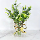Axyaa Gold Edge Geometric Glass Vase: Elegant Terrarium for Home Decor and Flower Arrangements
