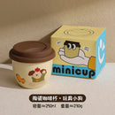 Axyaa Ceramic Coffee Mug Vacuum Flask with Silicone Lid & Cute Animals