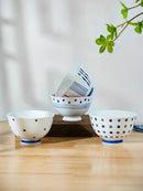 Axyaa Hand-Painted Ceramic Rice Bowl, Underglaze Color Tableware, Small Bowl