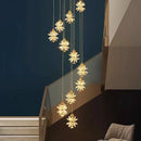 Axyaa Crystal LED Pendant Chandelier for Home Dining Living Room Decor