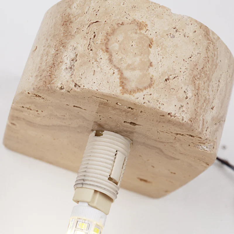 Axyaa Stone Art Wall Lamp with Glass Lampshade and LED Light