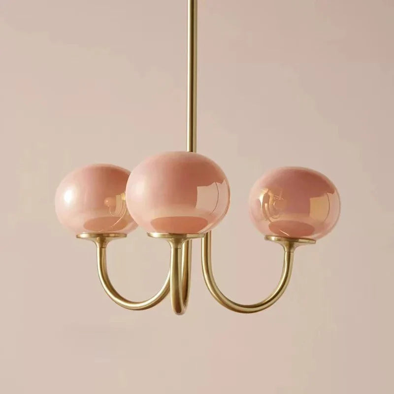 Axyaa Pink White Glass Ball Pendant Chandelier - Modern Stylish Lighting Fixtures