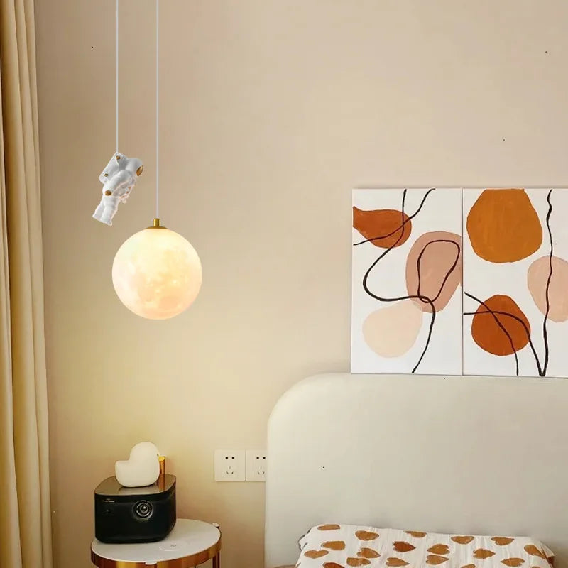 Axyaa Astronaut Pendant Moon Lamp with LED for Kids Room