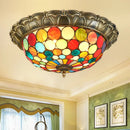Axyaa Round Glass LED Ceiling Light - European Retro Style for Home Lighting