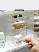 Axyaa Acrylic Mirror Cabinet Storage Box with Lipstick Holder & Makeup Organizer Shelf