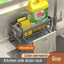 Axyaa Stainless Steel Sink Shelf Sponge Storage Faucet Holder with Hooks