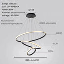 Axyaa Modern LED Ring Pendant Light for Living & Dining Room
