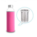 Axyaa Glass Tea Infuser Water Bottle 550ML with Nylon Cover, Sport Drinking Bottle