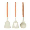 Axyaa Silicone Wooden Handle Kitchen Utensils Set