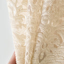 Axyaa European Jacquard Curtains: Elegant Cream Hollow Out Tulle Drapes for Home Decor